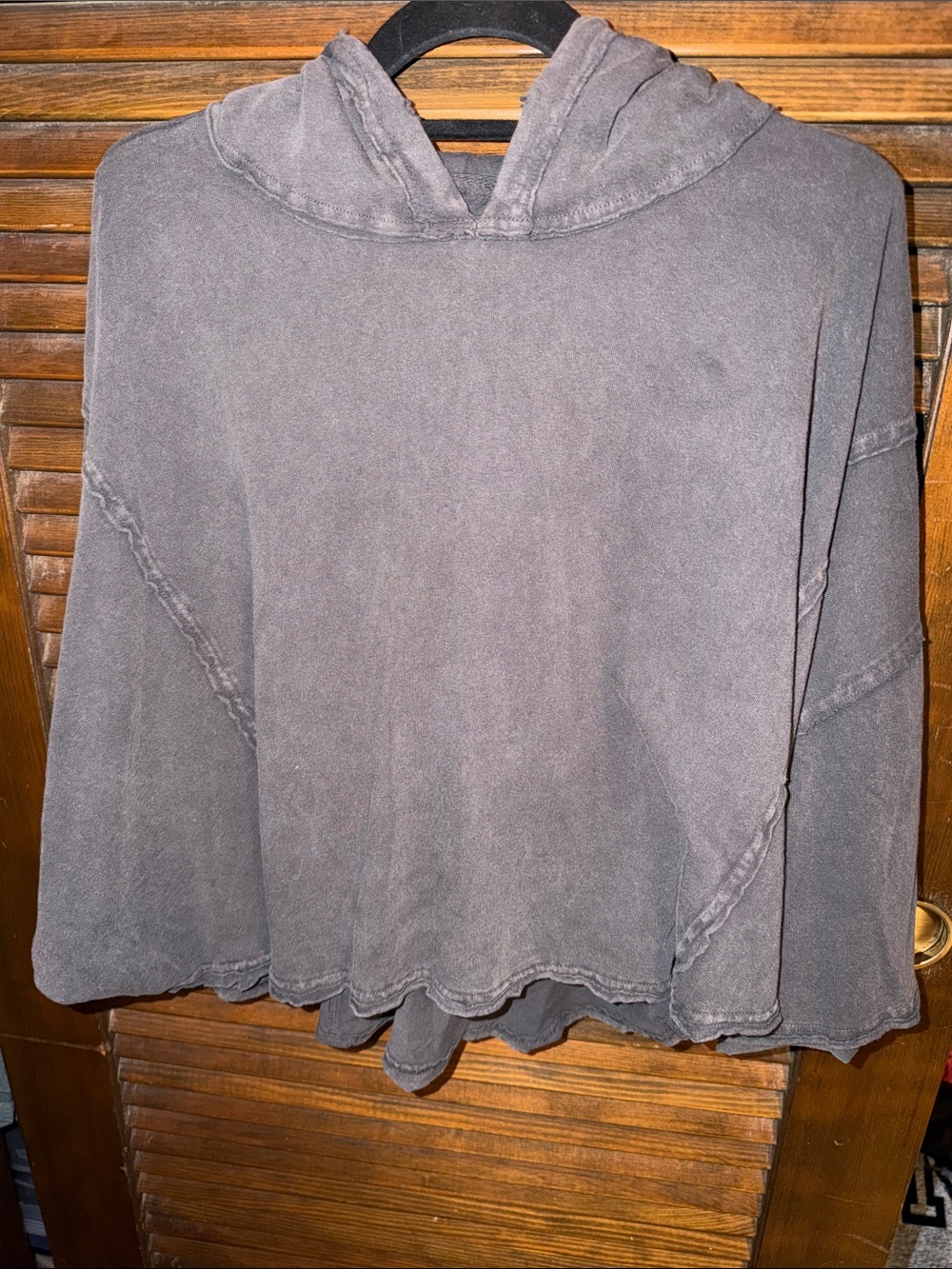 We The Free Oversized Washed Charcoal Come And Go Hoodie XS - Picture 4 of 5
